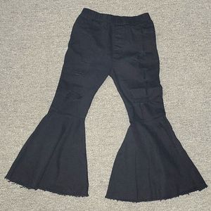 Girls' Black Bell Bottom Jeans